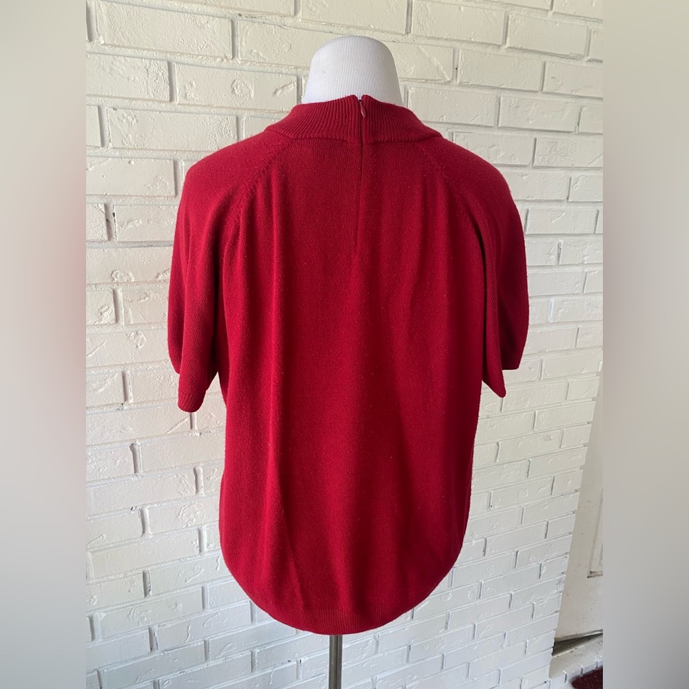 Red mock neck